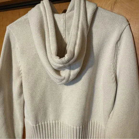 Vintage Polo Jeans Co. Ralph Lauren Sweater Hoodie Logo Y2K Crop Cream - Picture 5 of 5